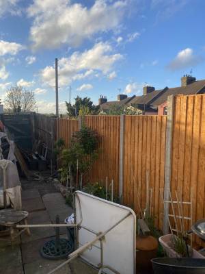 Side access gate and post fitted to a home in the Medway towns