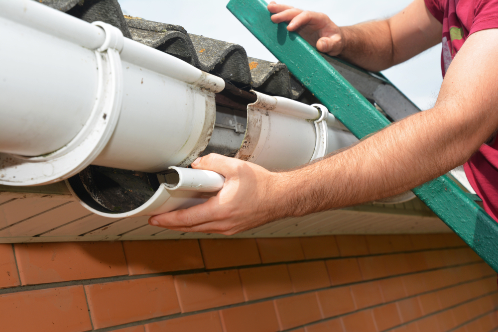Roofline, fascia and guttering repair work on a house in Kent